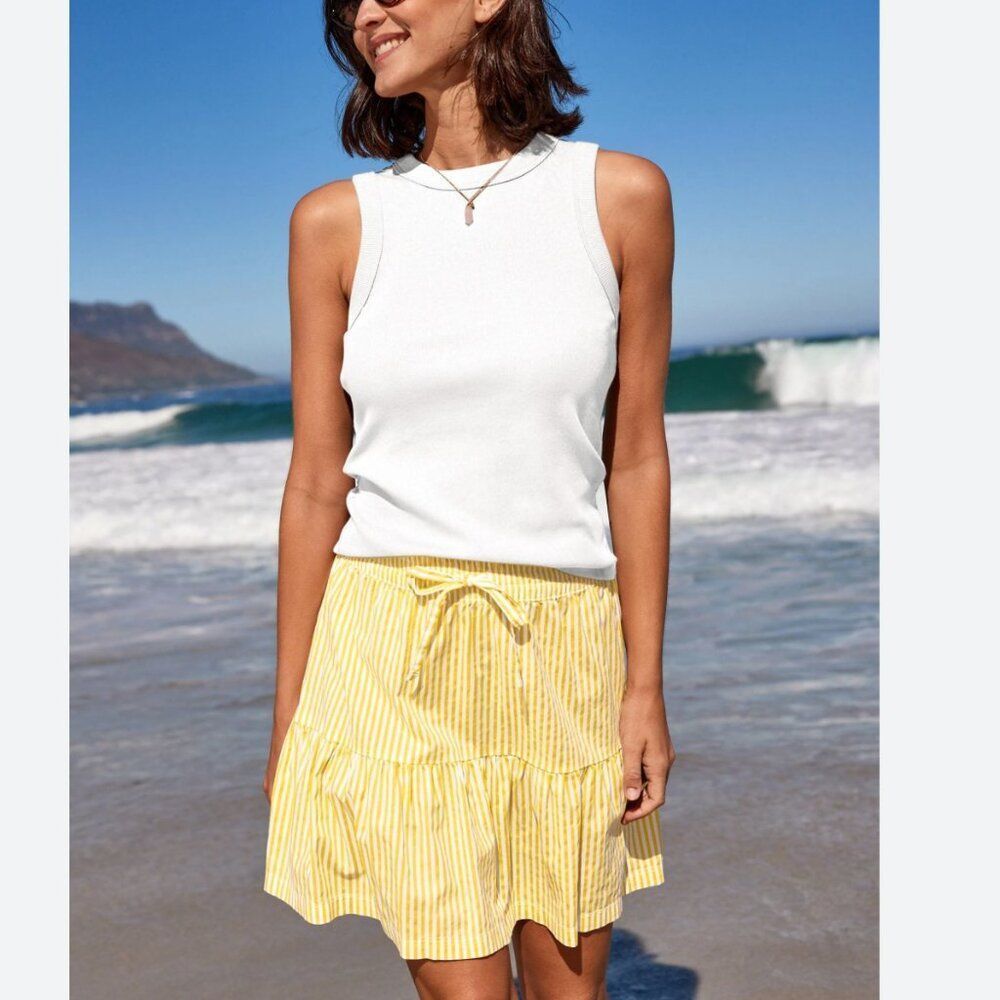 NEXT Stripe Mini Seersucker‎ Skirt - Size M - NWT